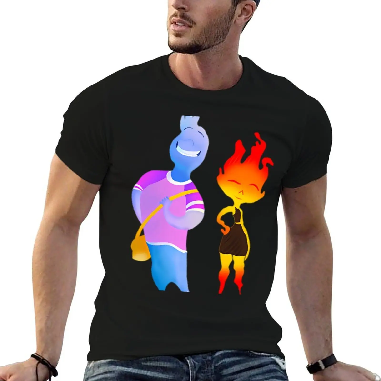 

Elemental Movie Wade & Ember T-Shirt man t shirt designer anime t shirts oversize t shirts for man pack cotton T-shirt