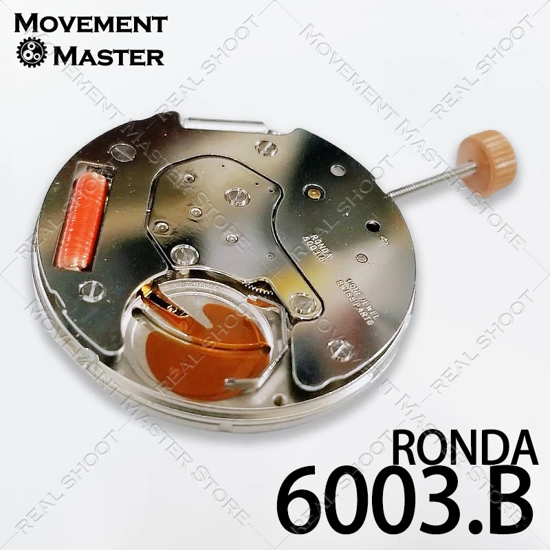 Ronda 6003.B Quartz Movement Diameter 26mm Big Date 3 Hands No. 373 Baterai untuk Perbaikan dan Penggantian Suku Cadang Jam Tangan