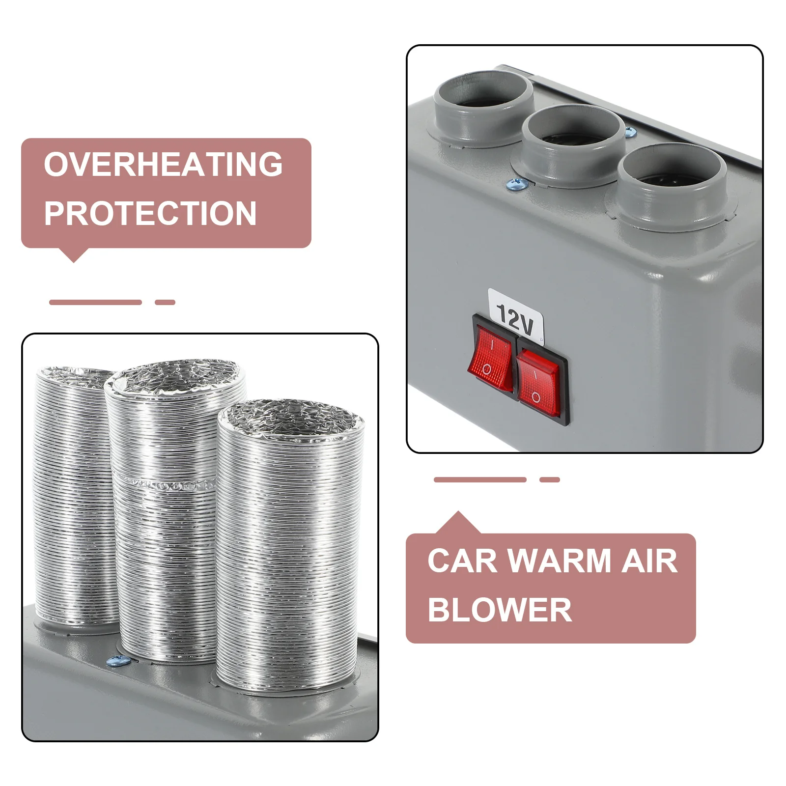 

Car Heater 800W 12V Portable Auto Windshield Defogger Demister Fast Fog Frost Removal Low Noise Safe Reliable