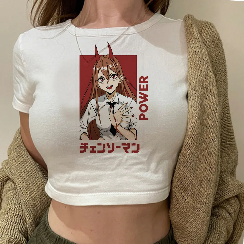 Chainsaw Man crop top shoujo clearance sales meme japanese jojifuku goth tshirt gyaru scene  japanese 2000s vintage