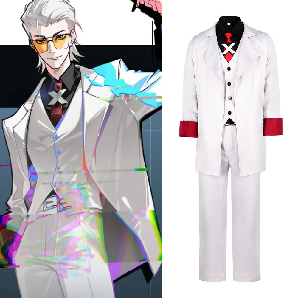 

2026 Role-playing Unisex Outfit Anime Con Outfits Suit Anime To Be Hero X Cosplay Costume X White Uniform Glasses Accessory Set