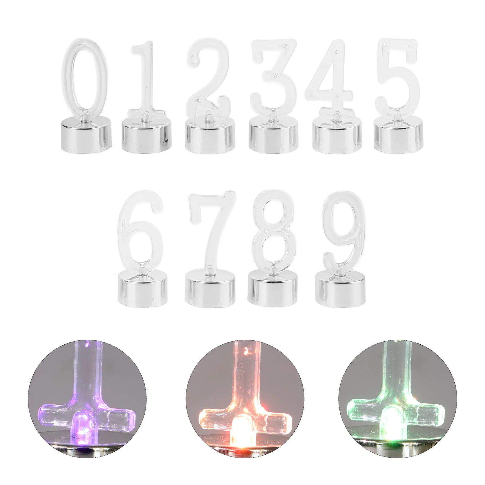 10 Pcs Neon Light Digital Birthday Decorative Lights Decorate Golden Electronic Component Child