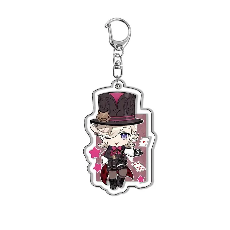 Honkai Star Rail Lynette Lyney Anime KeyChain Key Chain Ring Acrylic Car Keyring Party Pendant Girls Boys Cosplay Costume Acc