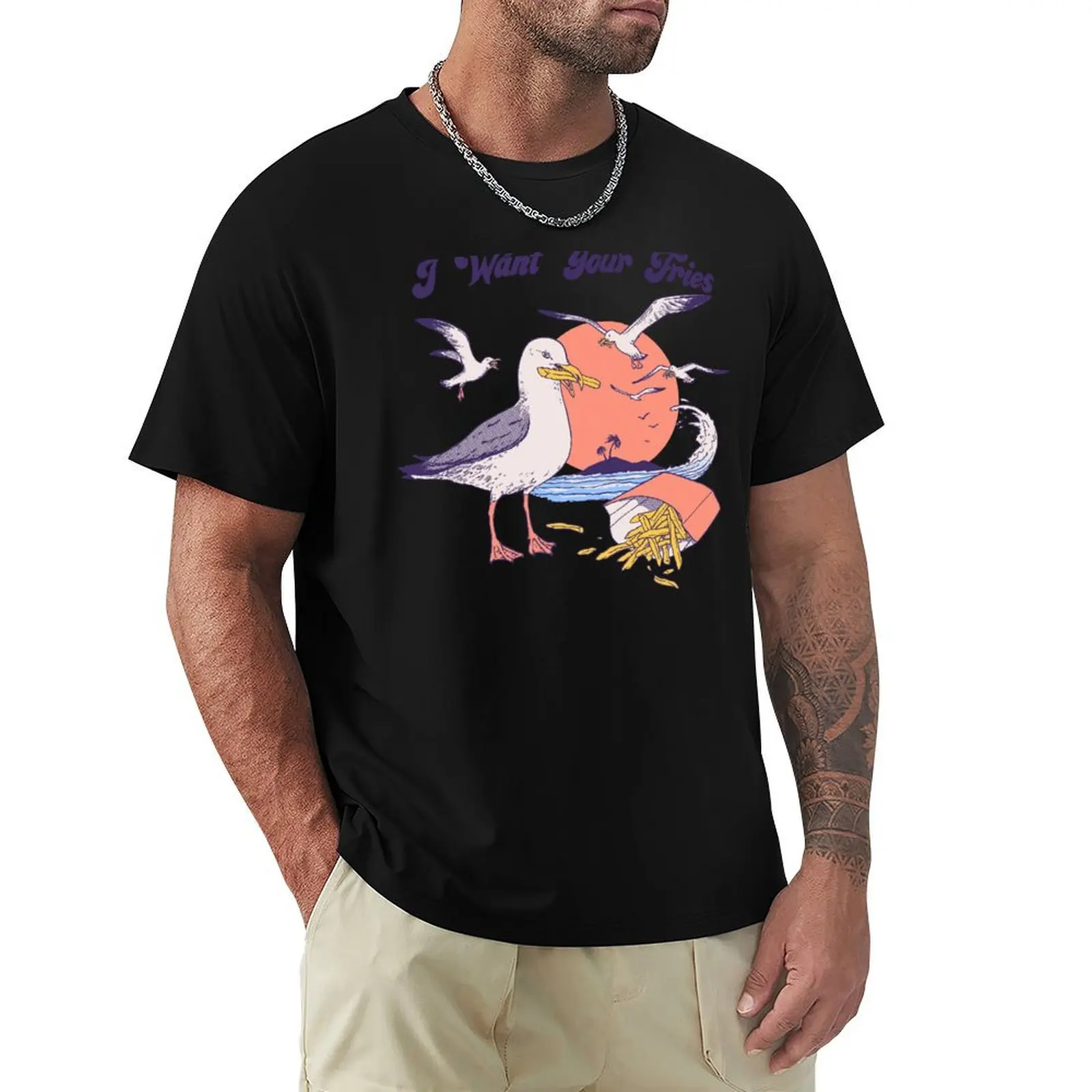 I Want Your Fries T-Shirt Utility Work Short Sleeve Top