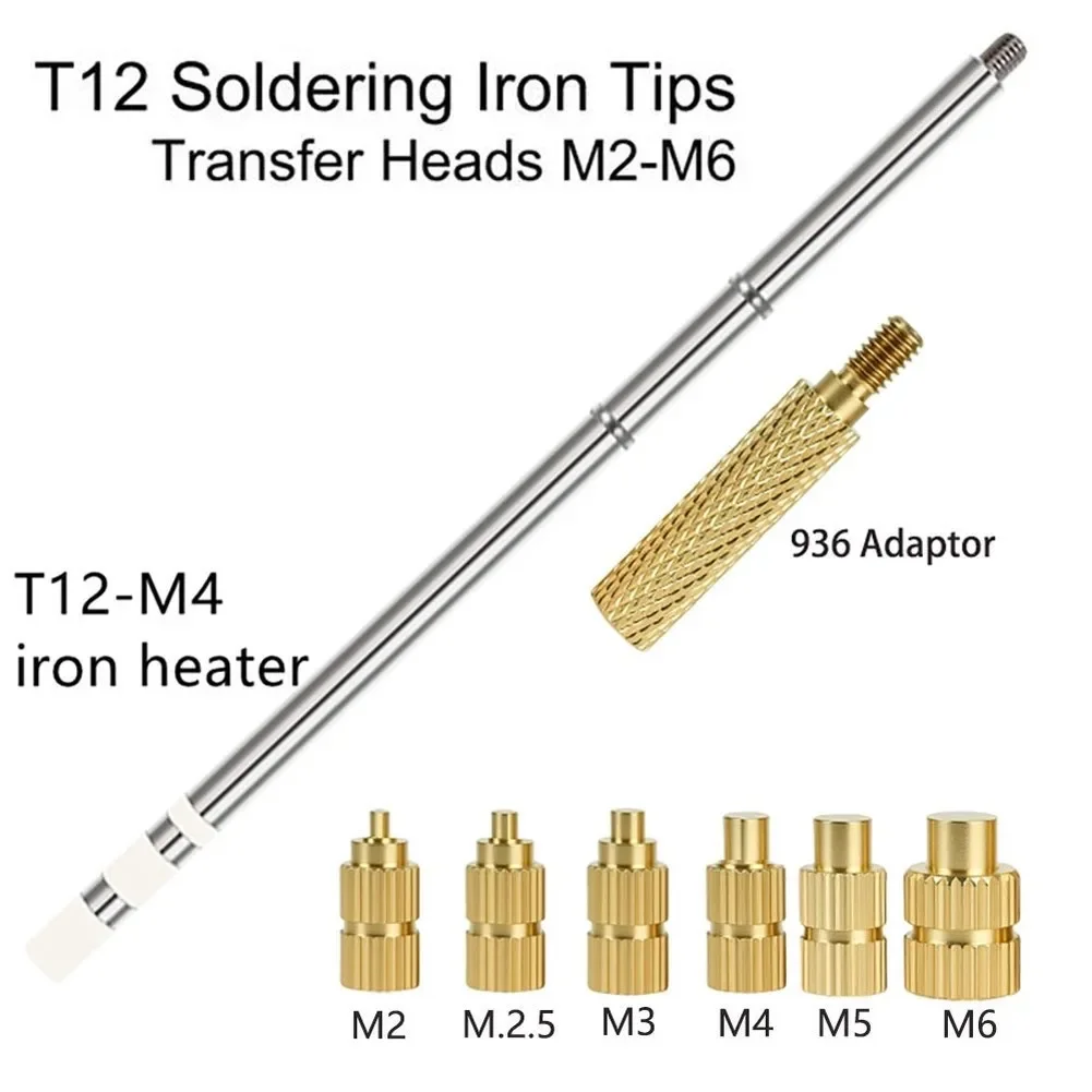 3D Printing Heat Set Brass Nut Insert Tip M2-M6 M2-M8 For 936 Soldering Iron Brass Soldering Iron Tip For Plastic Assembly Work
