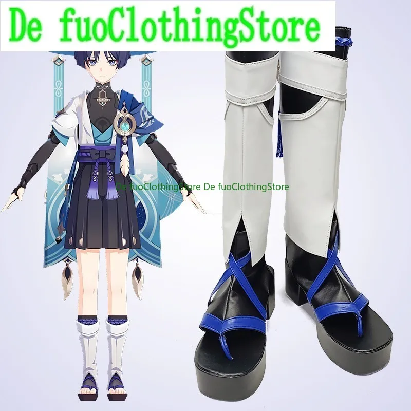 

De FuoClothing Cosplay Shoes Boots Genshin Impact Scattered Soldiers Vagrants Cos Shoes Customized High Heels Animation Shoes