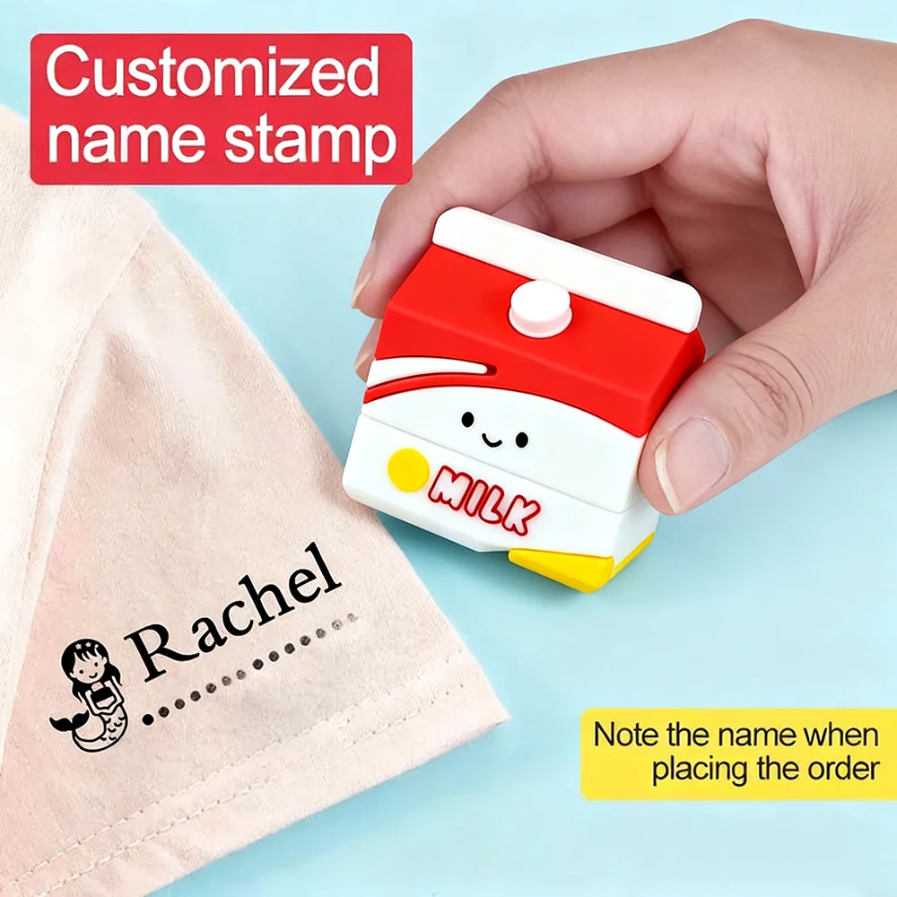 Personalized Student Name Stamp-Custom Waterproof Name Seal Non-Fade Ink Portable School Essentials & Gift for Children ﻿