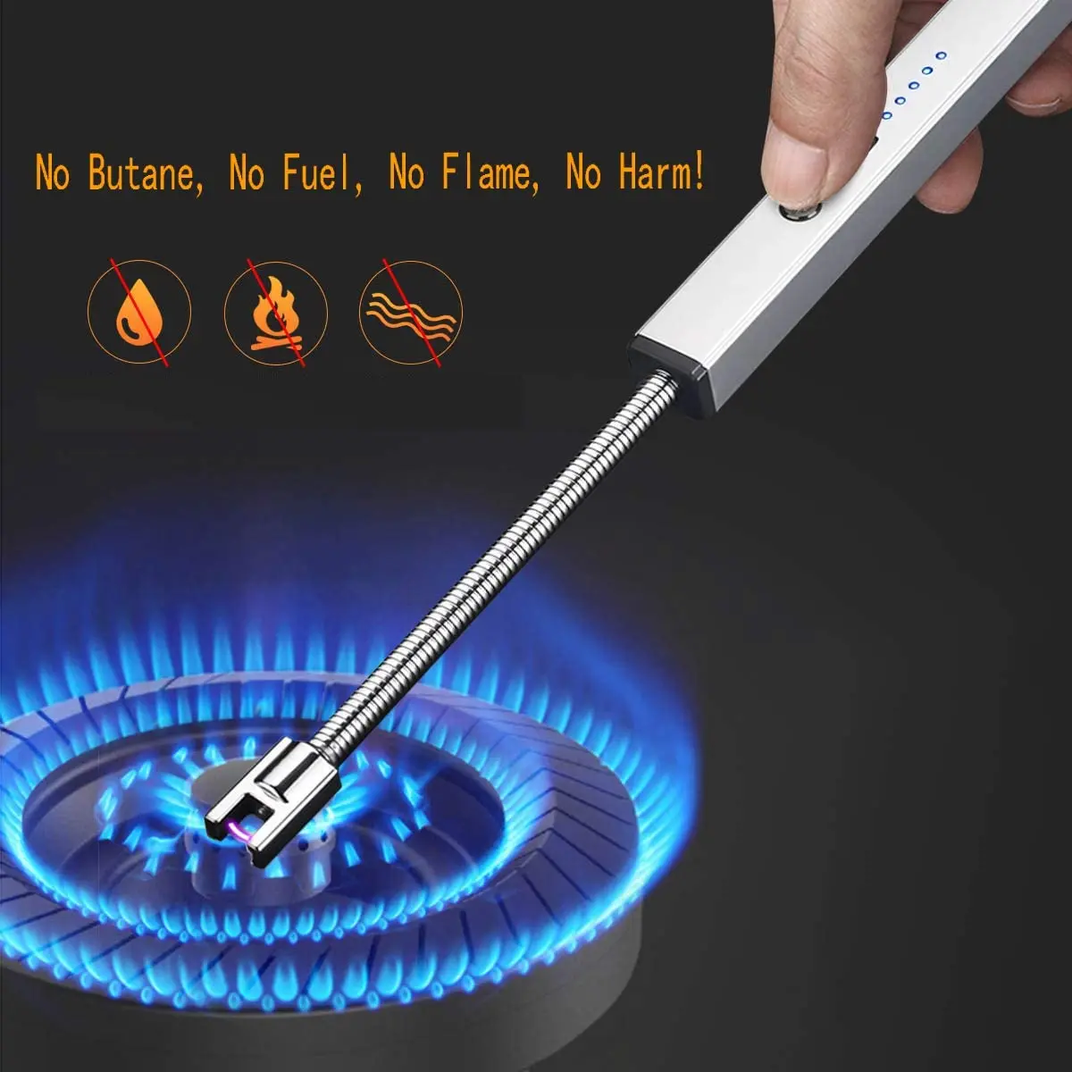 

Candle Lighter Arc Cigarette Lighter USB Rechargeable Long Lighter Stick Flexible for Candles Camping Cooking Barbecue Barbecue