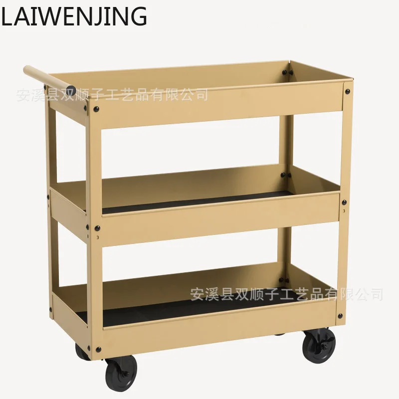 

HLZ Movable Storage Rack Light Luxury Style Coffee Shop Home Use Small Cart Kitchen Mobile Rack