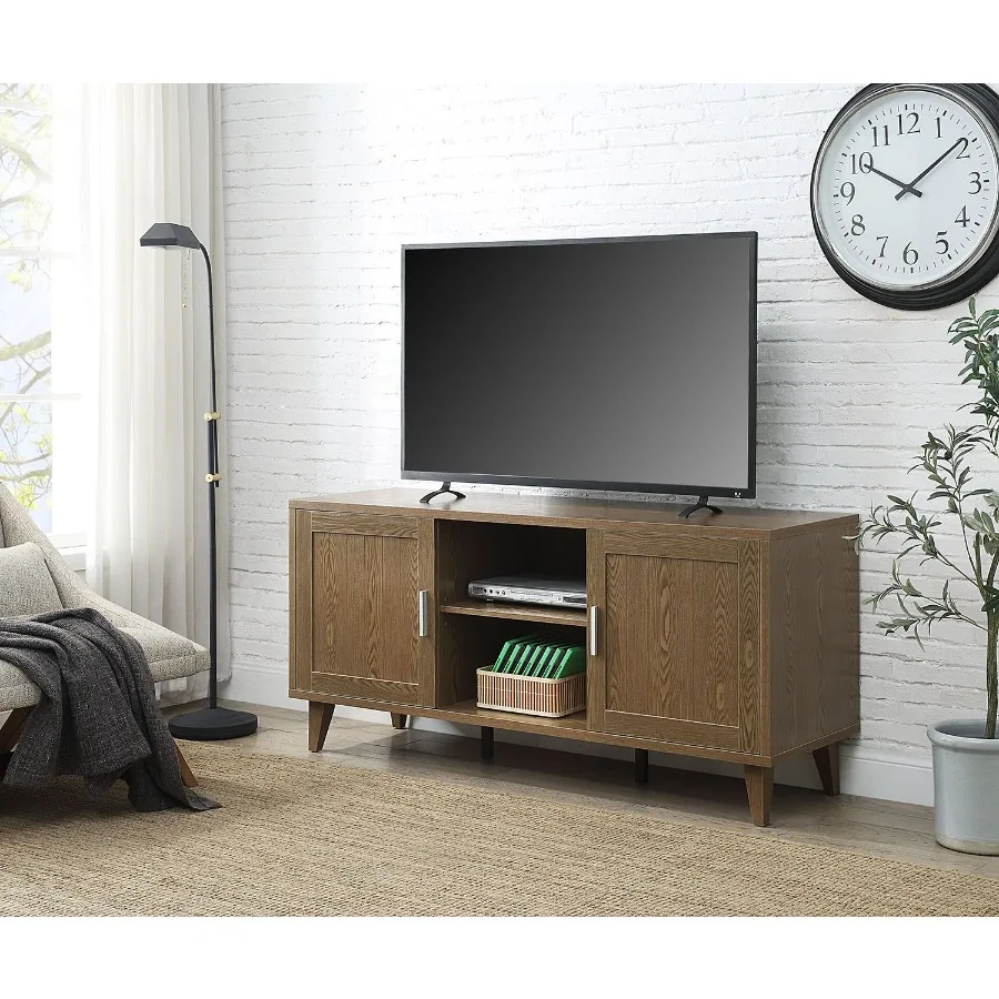 Bridgevine Home Briggs モダン 60 インチ テレビスタンド 最大 65 インチのテレビ用 クラシック ウォールナット仕上げ