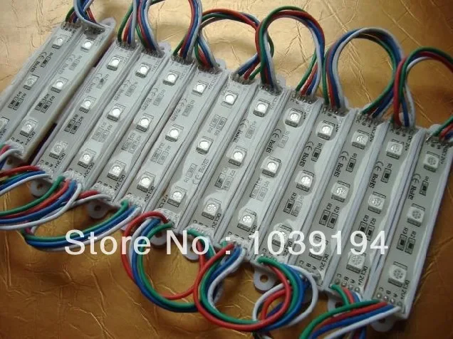 100pcs courlorful 5050 3 LED Modules RGB Waterproof IP68DC12V,LED channel letter High Brightness free mail