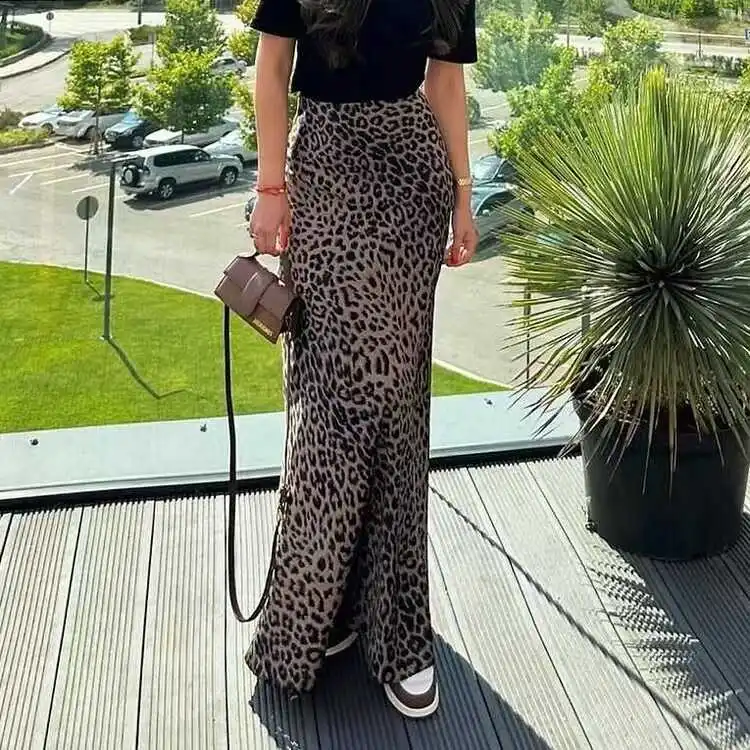 

Sexy Leopard Print Fi Tail Skirt High Waist Long Skirt X ape Chinese Faion Women's Premium Clothing Sexy Sle