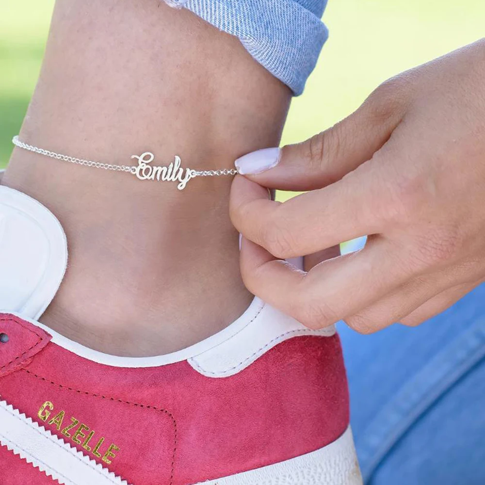 Custom anklets, custom foot rings, Cuban chain personalized jewelry, custom gifts, ladies gifts, mother gifts