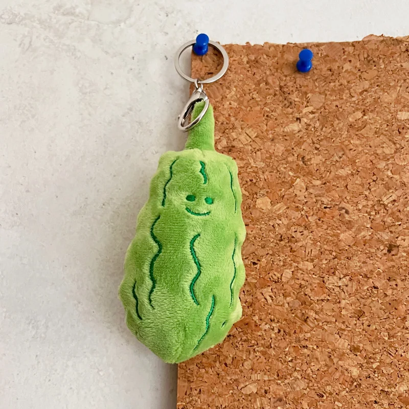 new Funny Bitter gourd plush toy keychain pendant plush toy backpack backpack hanging decoration personalized keychain gift