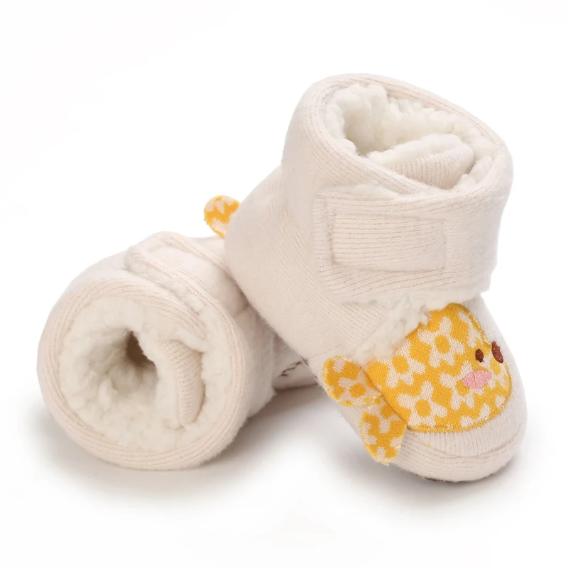 Newborn Winter Cotton Shoes Little Bear Little Fish Cotton Non Slip Cloth Sole Shoes Baby Shoes Walking Shoes Velcro Shoes