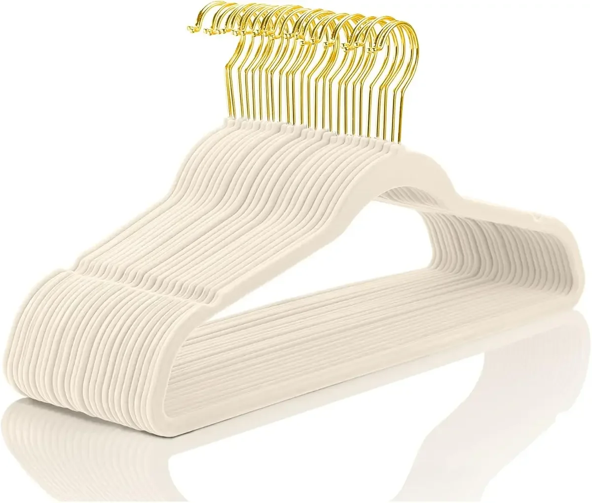 10/20Pcs 44.5cm Large Flocked Plastic Hangers, Men's Large Coat Hangers, Sturdy and Durable, Non-Slip and Non-Deformable, with G