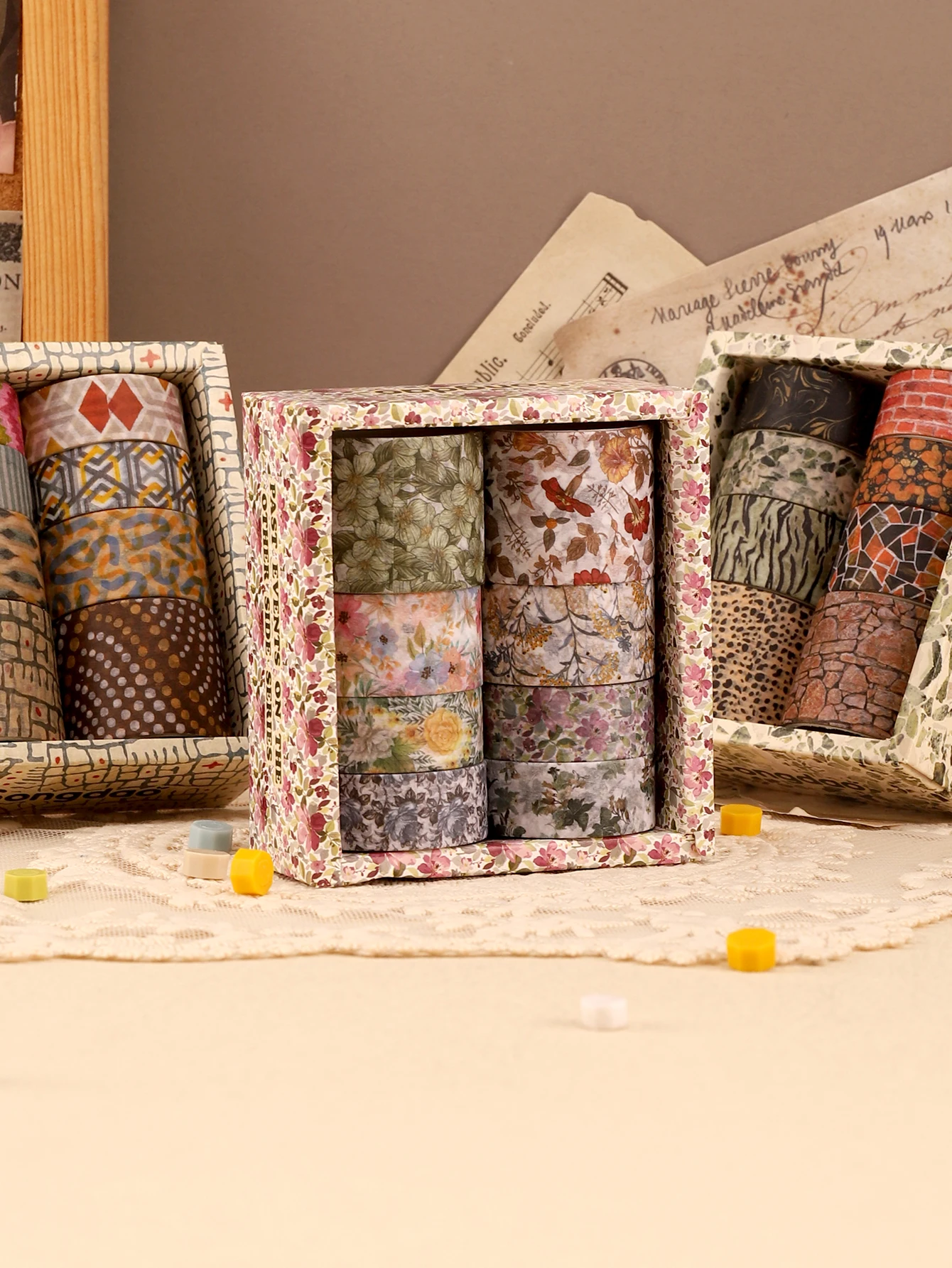 

8rolls/Box Geometric Art Patterns Washi Tape Scrapbooking Supplies Plants Decoration Tape Perfect Gift For Artists Washi Tape