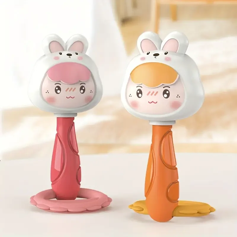 Cartoon-Tier-Rassel-Handglocke, sensorisches Lernspielzeug für Neugeborene, Beißspielzeug für Babys, Frühpädagogisches Puzzle-Geschenk für Kinder – Detail 7