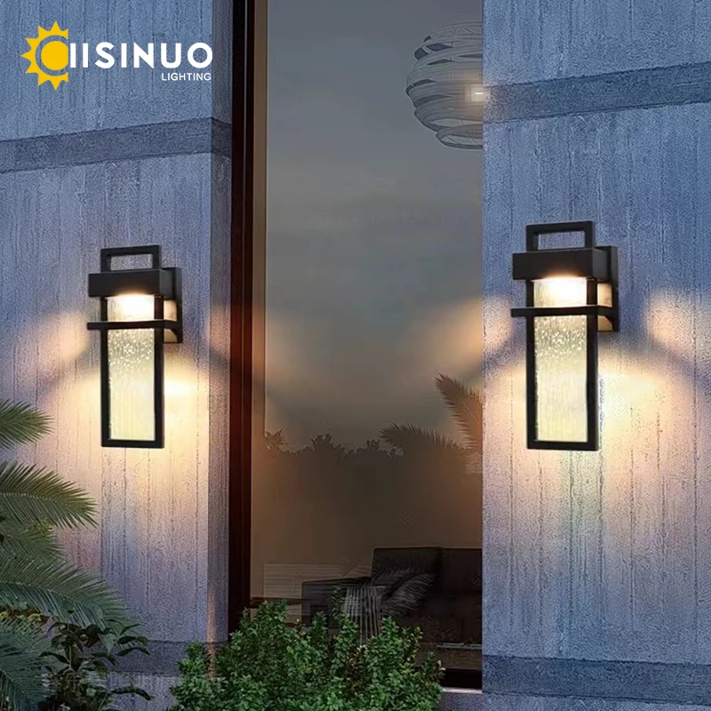 Imagem -02 - Alumínio Anti-ferrugem Led Wall Sconce Luminárias ao ar Livre Impermeável Varanda Lâmpada Corredor e Entrada Frontal Preto 12 122