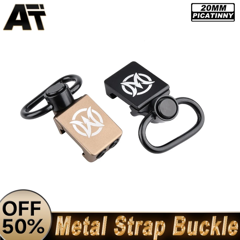 

Tactical QD Strap Buckle Sling Swivel Adapter Rail Mount 20mm Rail Base Strap Buckle Metal Strap Loop Mount Steel Push Button