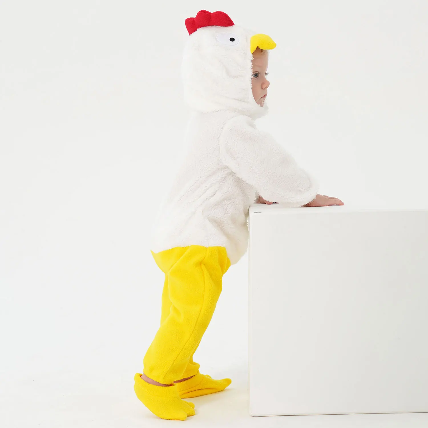 Umorden 부활절 작은 흰색 병아리 의상 아기 소년 소녀 3-18M 양털 Romper 점프 슈트 신발 Purim 할로윈 멋진 드레스