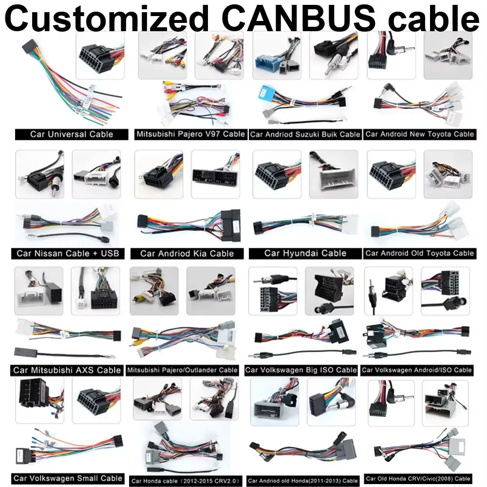 Autoradio für maßgeschneiderte CANBUS-Kabel und Zubehör, Bluetooth, Carplay, Android Auto, Multimedia-Headunit, Touchscreen