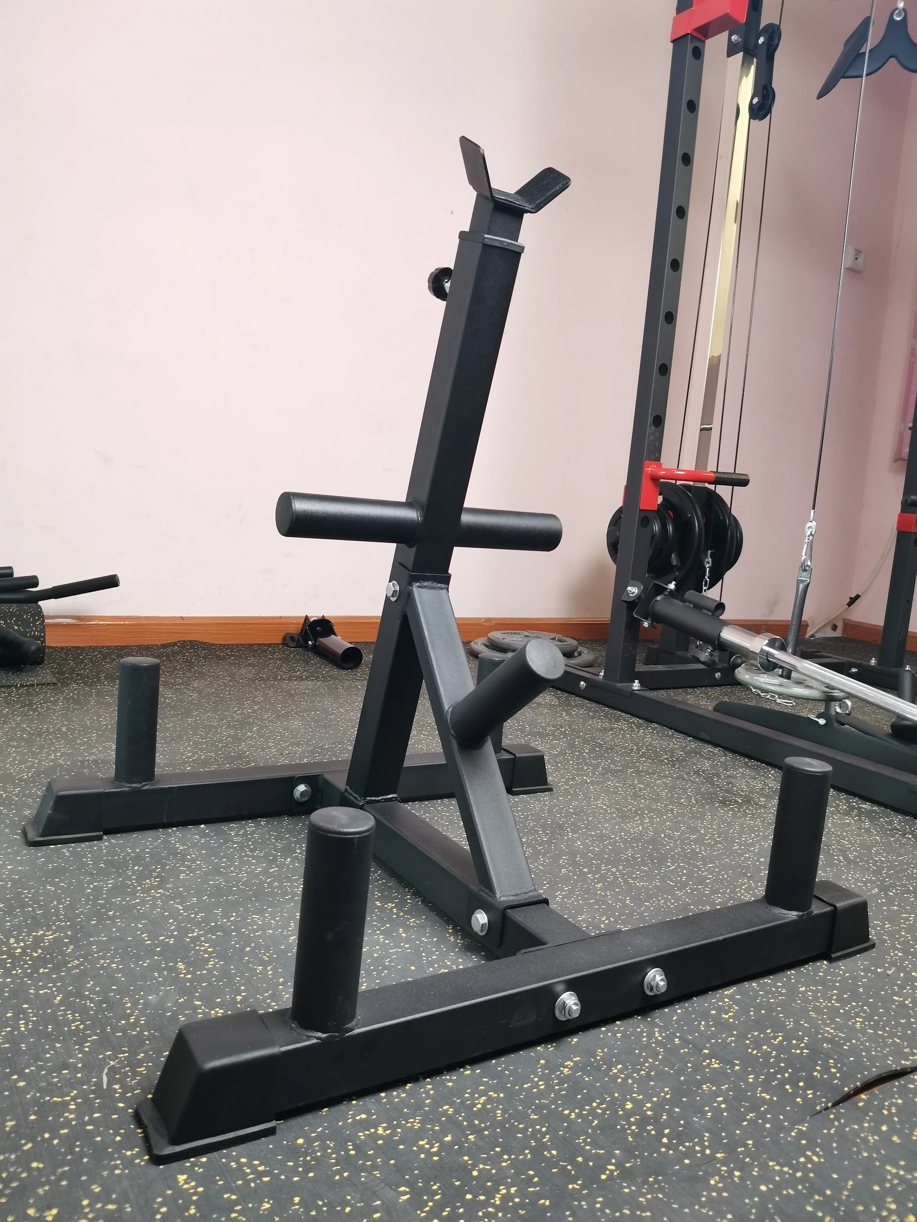 Adjustable Floor Barbell Plate Rack Space-efficient Weight Disc Storage Holder Barbell Bracket Home Fitness Dumbbell Plates Fram