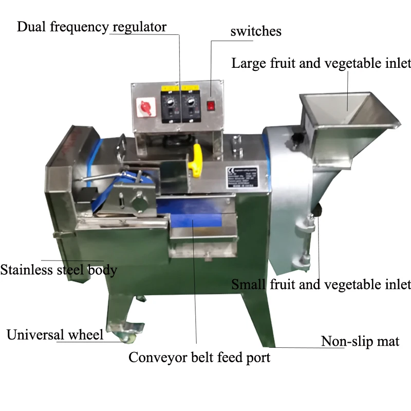 Durable Electric Vegetable Cutter Commercial Multifunctional Automatic Slicer Shredder Dicer for Potato Carrot