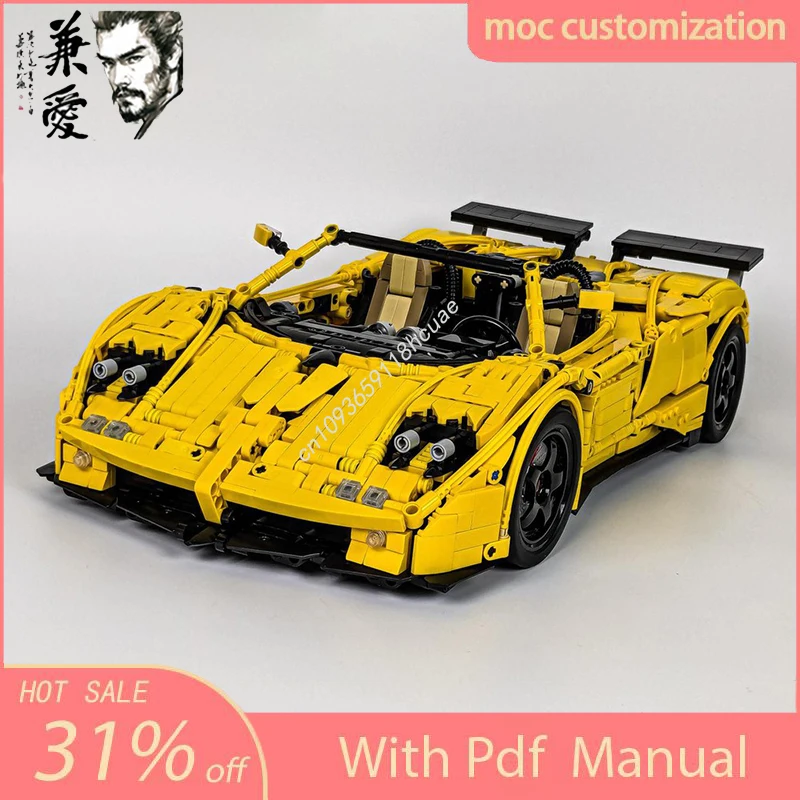 

2902 шт. Moc Paganis Zonda C12, скоростной чемпион, суперкар, технология, креативная детская кирпичная игрушка, строительные блоки на день рождения, праздничные подарки