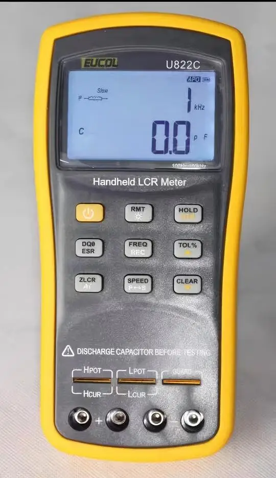 Handheld LCR Meter U822C Resistance capacitance inductance tester 100Hz,120Hz,1kHz,10kHz,100kHz accuracy: 0.1%