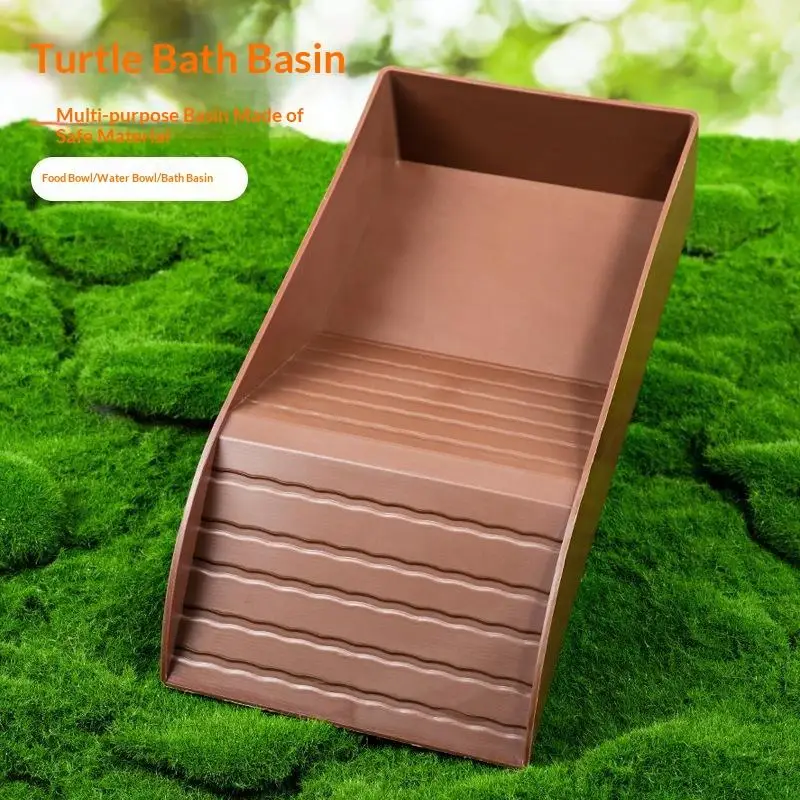 Durable Reptile Water Bowl Turtle Bath Feeding Dish Easy‑Clean Habitat Accessory For Tortoise Frog Pet Breeding