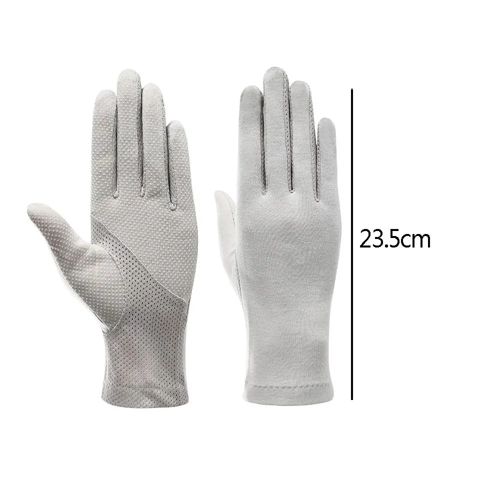 Women Cotton Thin Gloves Touch Screen Outdoor Riding Driving Sunscreen Gloves Breathable Non Slip UV Protection Gloves