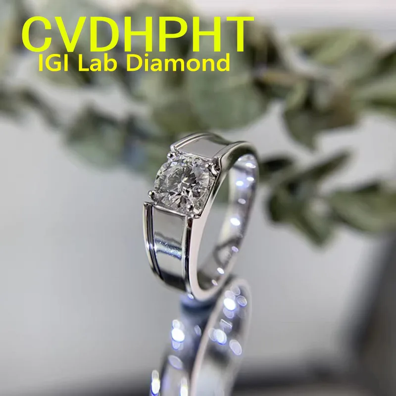 

1 2 3Ct Твердое 14-каратное белое золото Мужское кольцо IGI Lab Growing Diamond Ring Круглое D VS1 Цветной бриллиант Обручальное кольцо Обручальное кольцо ﻿