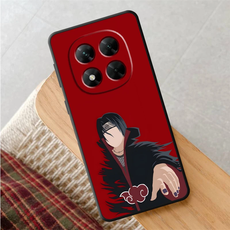 Custodia rossa bella Uchiha Itachi per Xiaomi Redmi Note 13 14 Pro Plus 10S 9 10 11 12 Pro 12s 7 8 11s Cover morbida nera per telefono