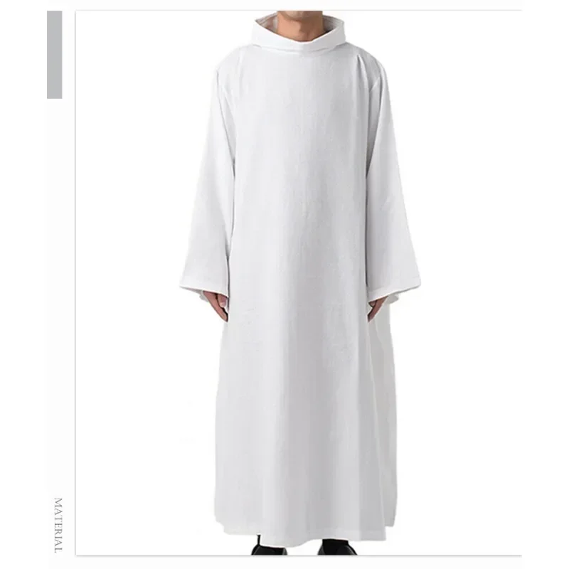 1pcs New Clergy Robes Catholic Church Utensils Priest Robe White Church Gown Costume Christian Religious Etiquette Supplies