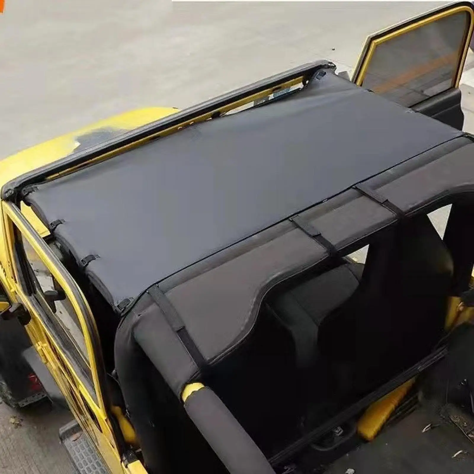 

Bikini Top Cover Easy to Install Parts Replacement Automotive Accessories PU Leather Soft Top for Jeep Wrangler TJ 1997-2006