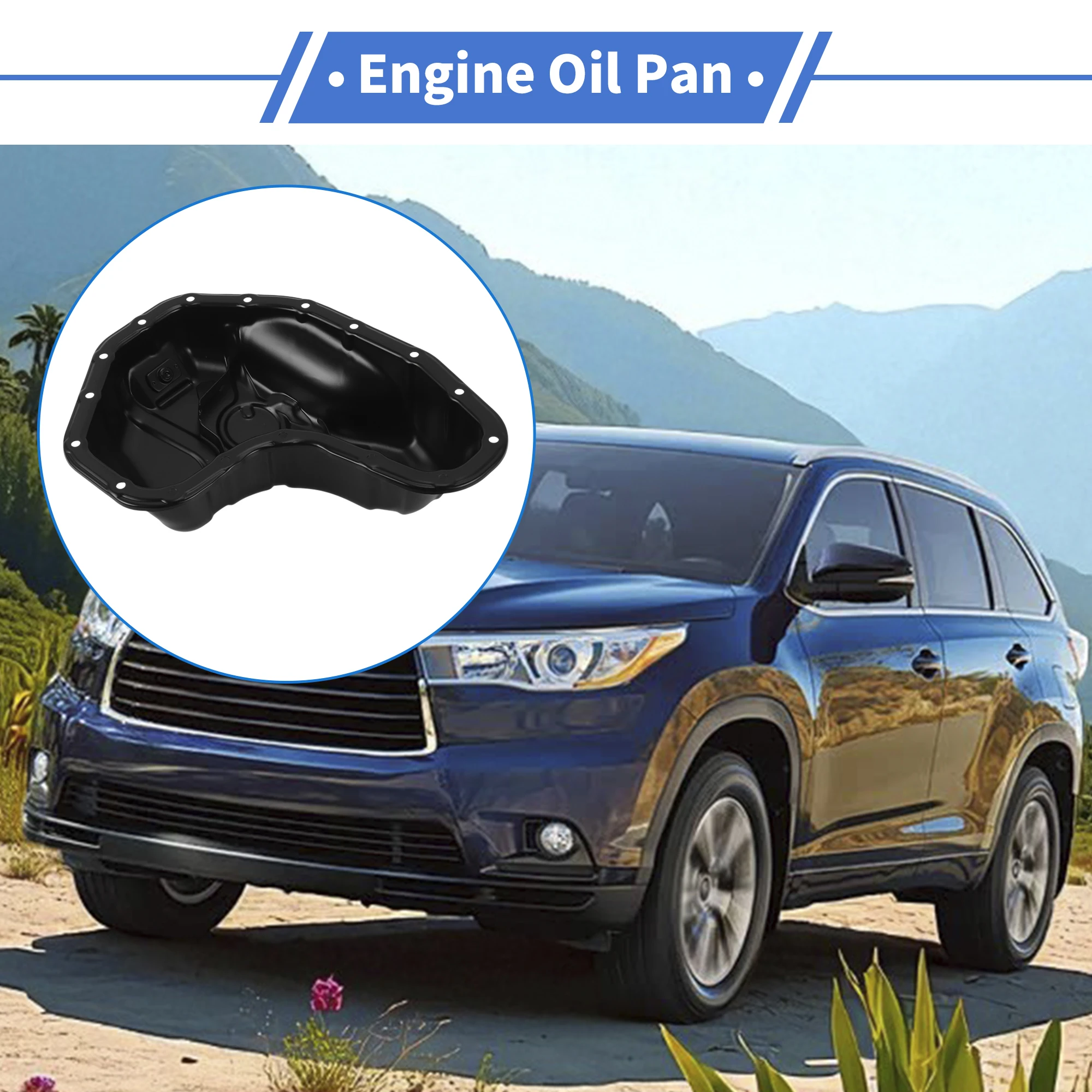 

UXCELL 1 Pc No.1210231101 Engine Oil Pan for Toyota Highlander 2017-2019 Steel Black