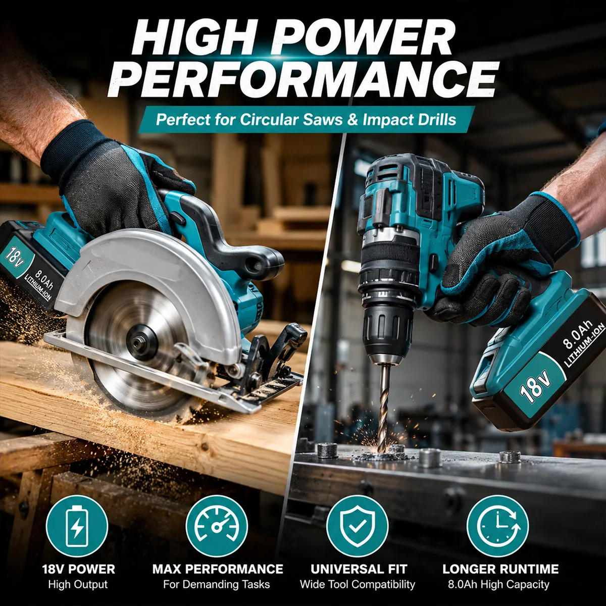18V 8Ah Li Ion Power Tool Battery Compatible with Makita LXT Cordless Equipment