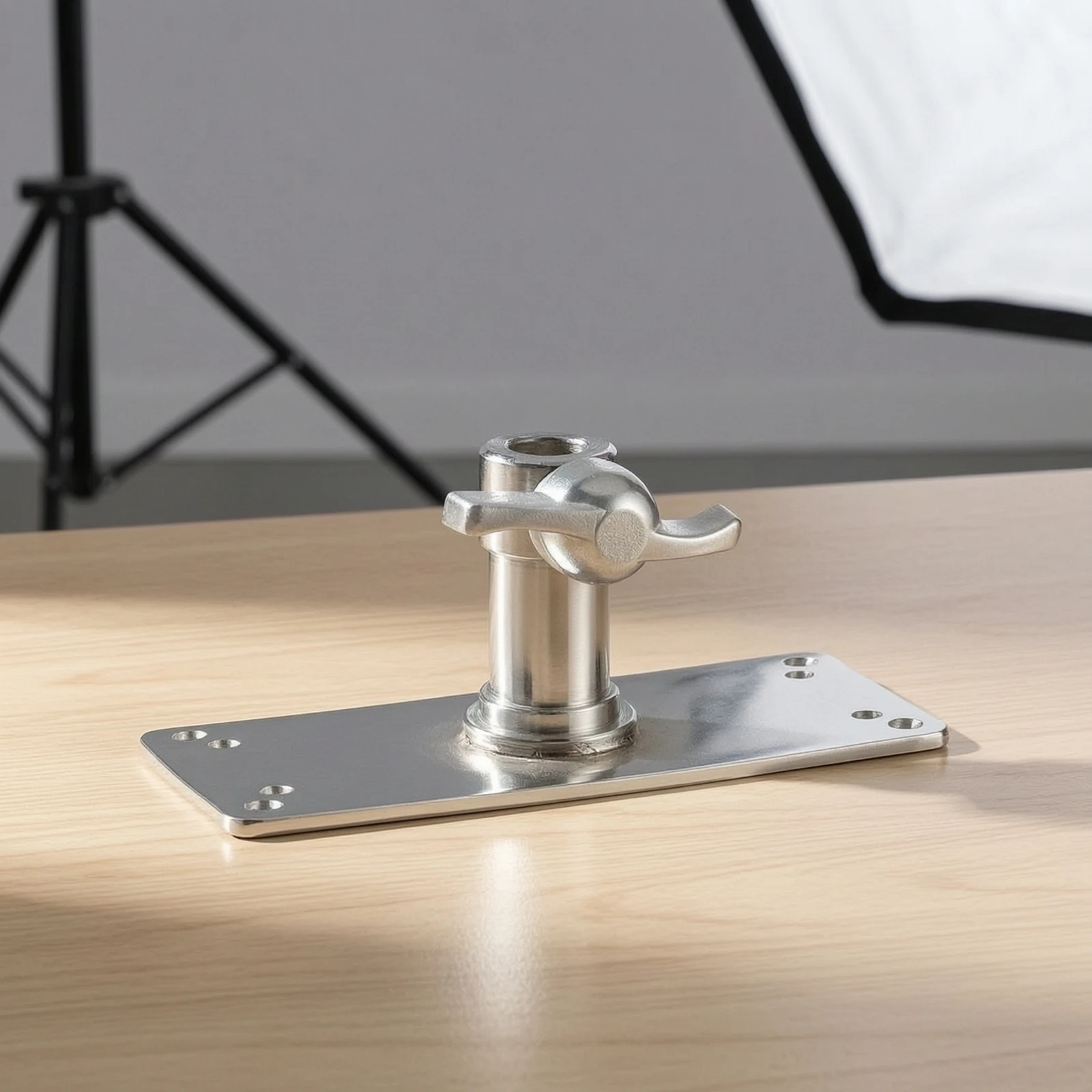 T-Type Lamp Base with Tightening Knob Adjustable T-Shaped Lighting Mount Bracket Hardware Slim for Photographers