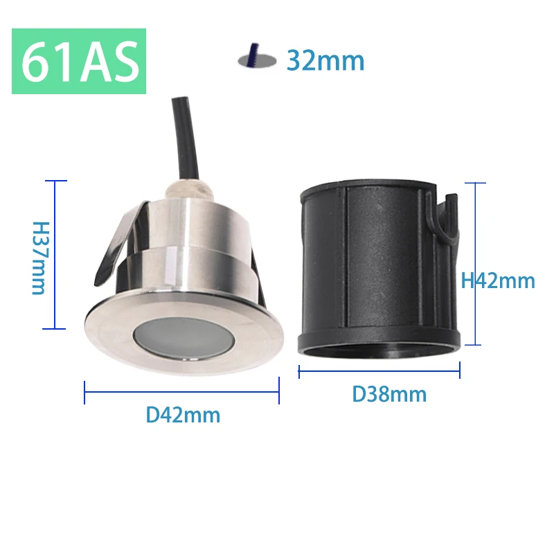 Led Spotlight Outdoor RGB  Mini LED12V 2W Recessed Courtyard, Garden, Pool Deck Floor Sauna Spot  Light 24V Downlight 3000K