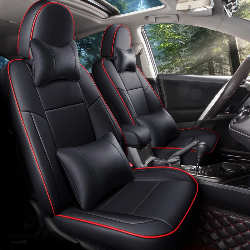 Custom Brand Made Fit Car Seat Cover For Toyota Rav4 2013 2014 2015 2016 2017 2018 Waterproof Leather Car Styling Auto Parts