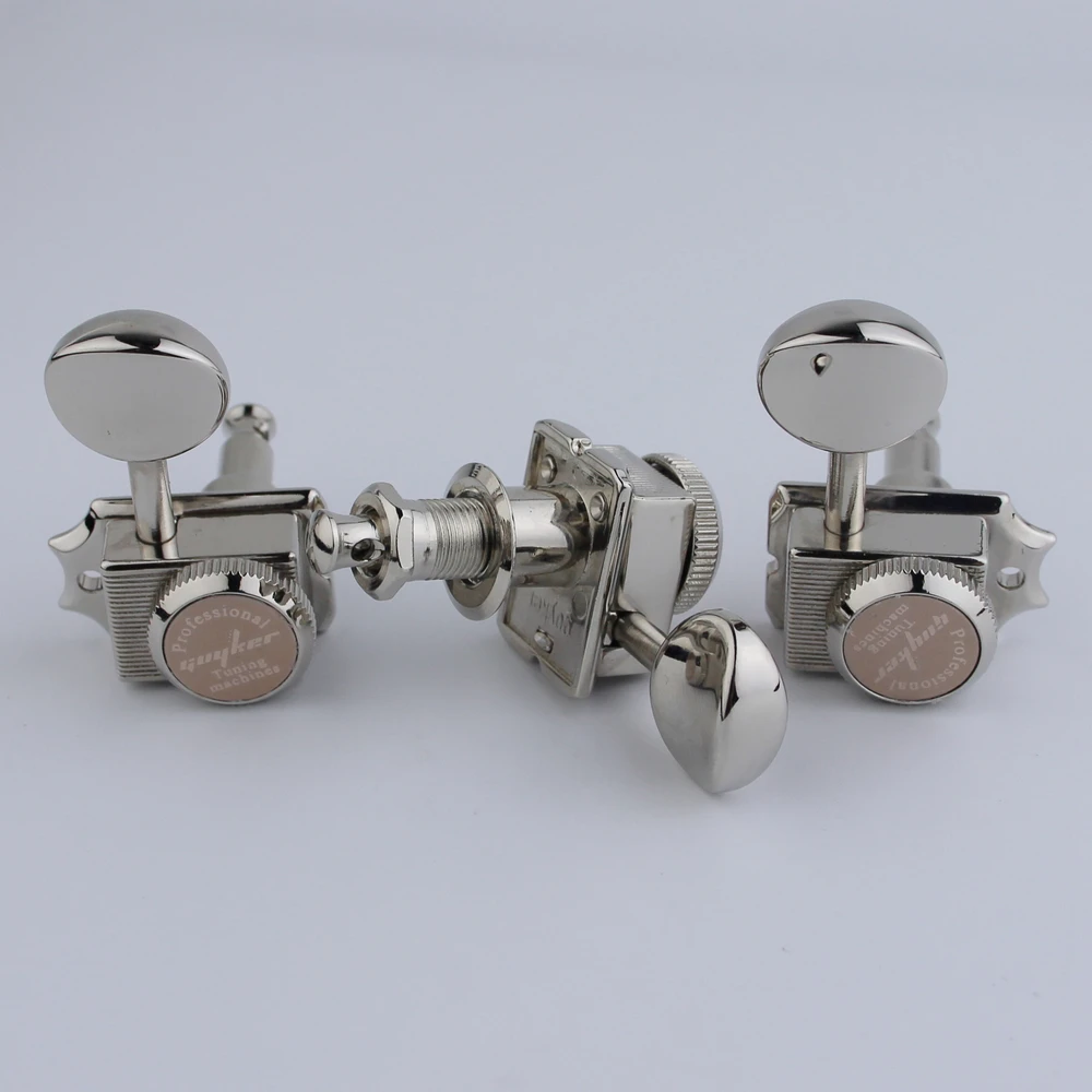 Vintage Nickel/Chrome Locking String Tuners Nut Style Electric Guitar Machine Heads For ST TL Guitar Tuning Pegs Gear ratio 1:15