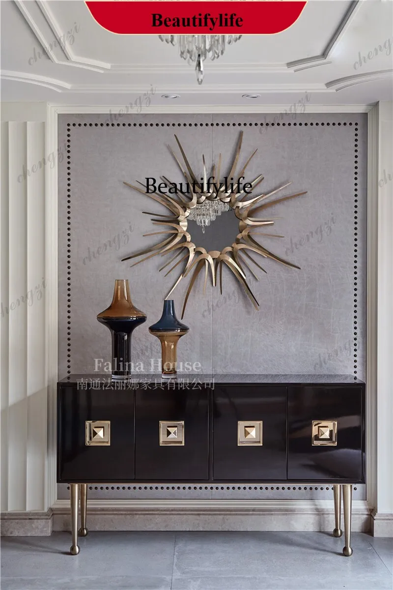 z183 American light luxury entrance door cabinet entry solid wood partition decorative cabinet modern simple living room