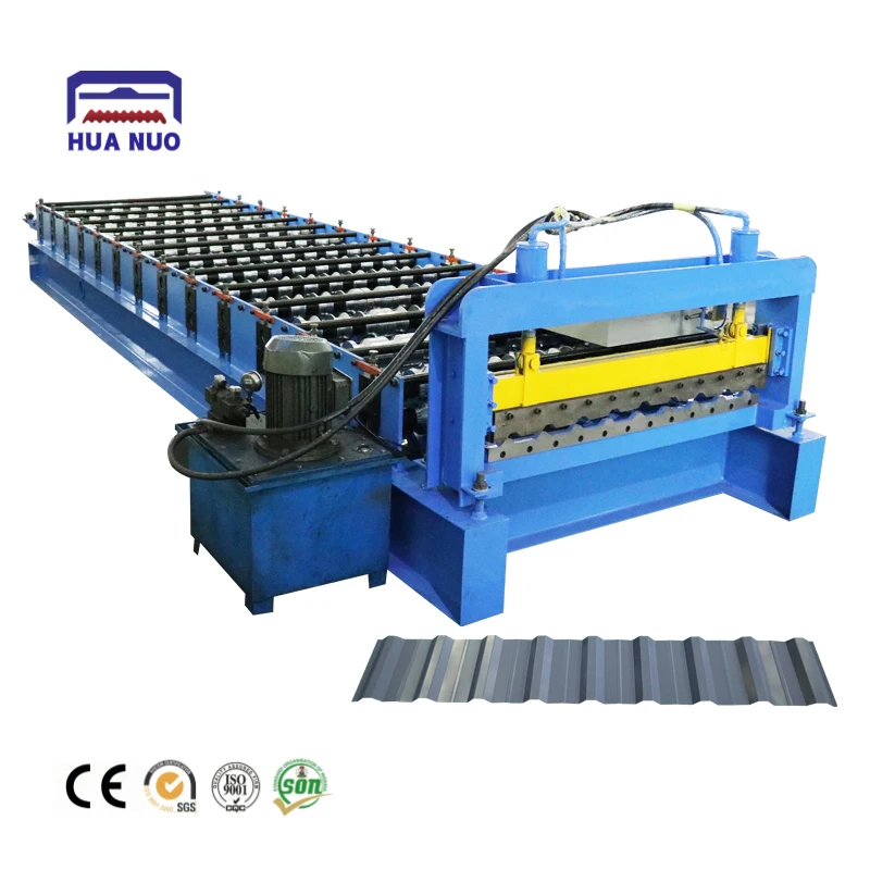 Trapezoidal Roofing & Sheet Metal Roll Forming Machine with Gear and Bearing PLC Control 0.3-0.8mm Thickness