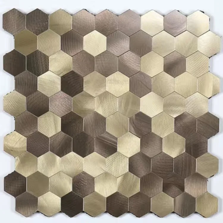 1 sheet Mosaic Wall Tile Peel And Stick Self Adhesive Waterproof Aluminum Hexagon Kitchen Bath Tile Backsplash Fireproof