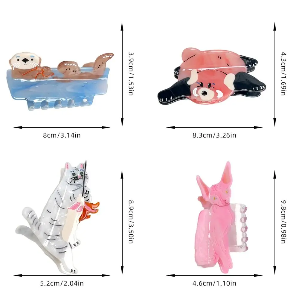 الأزياء الكورية نمط الكرتون الحيوان مشبك شعر الحلو الإبداعية لطيف القط السلطعون كليب Kawaii ليتل الراكون الصغيرة القرش كليب الإناث