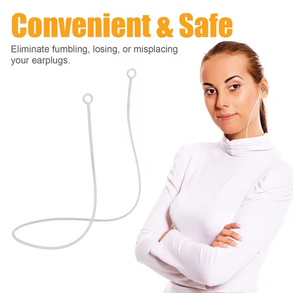 Solve The Problem Of Noisy Living Environment Double Layer Silicone Earplugs With Silicone Lanyard Soft Silicone Buffer To Reduc