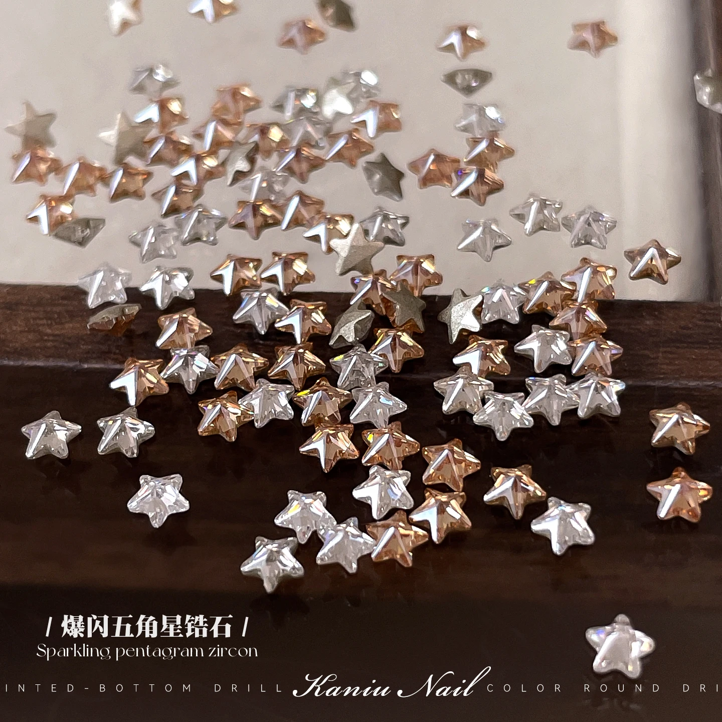 30 قطعة تألق خمس نقاط ستار الزركون أحجار الراين المسطحة متعدد الألوان نجمة صغيرة الأحجار الكريمة مسمار ديكور فني DIY بها بنفسك مانيكير اكسسوارات
