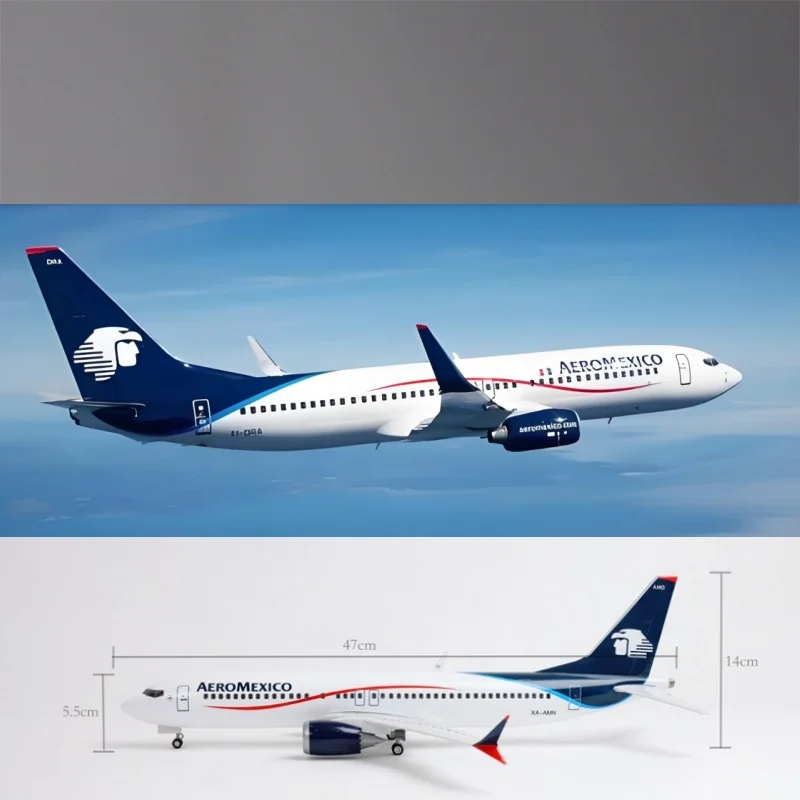 

B737 Large Airbus 1:85 Scale Air Mexican 47cm AEROMEXICO Model Replica Aviation Airplane Resin Aircraft Souvenir Decoration Gift