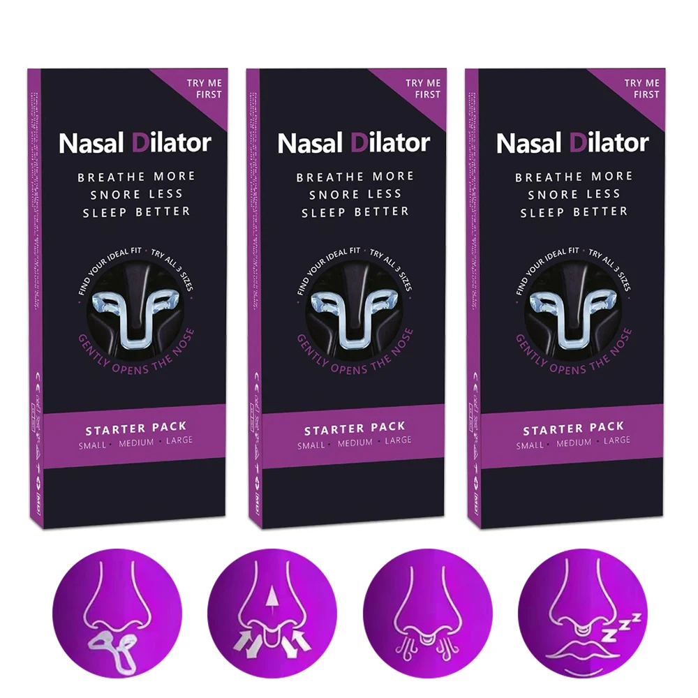Silicone Nose Clip, Anti Snoring Nasal Dilators, Air Intake Starter Kit, Breathe Easy Improve Sleeping for Adult and Children